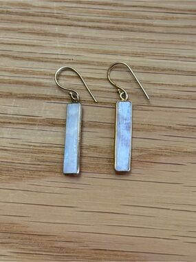 Chan Luu Gold Moonstone Bar Earrings
